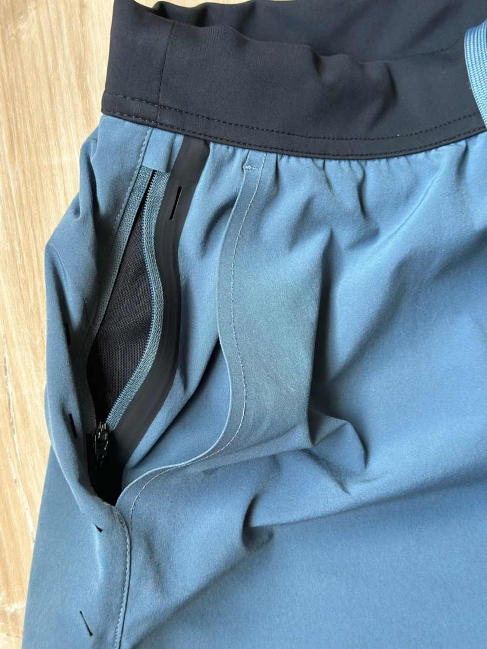 Ten Thousand Interval Men's Athletic Shorts in Slate Blue with Black Waistband - Picture 6 of 9